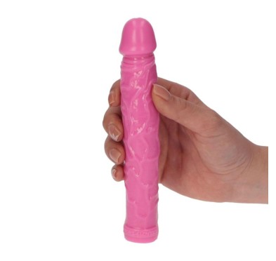 Dildo żylaste różowe wodoodporne gumowe 16,5 cm